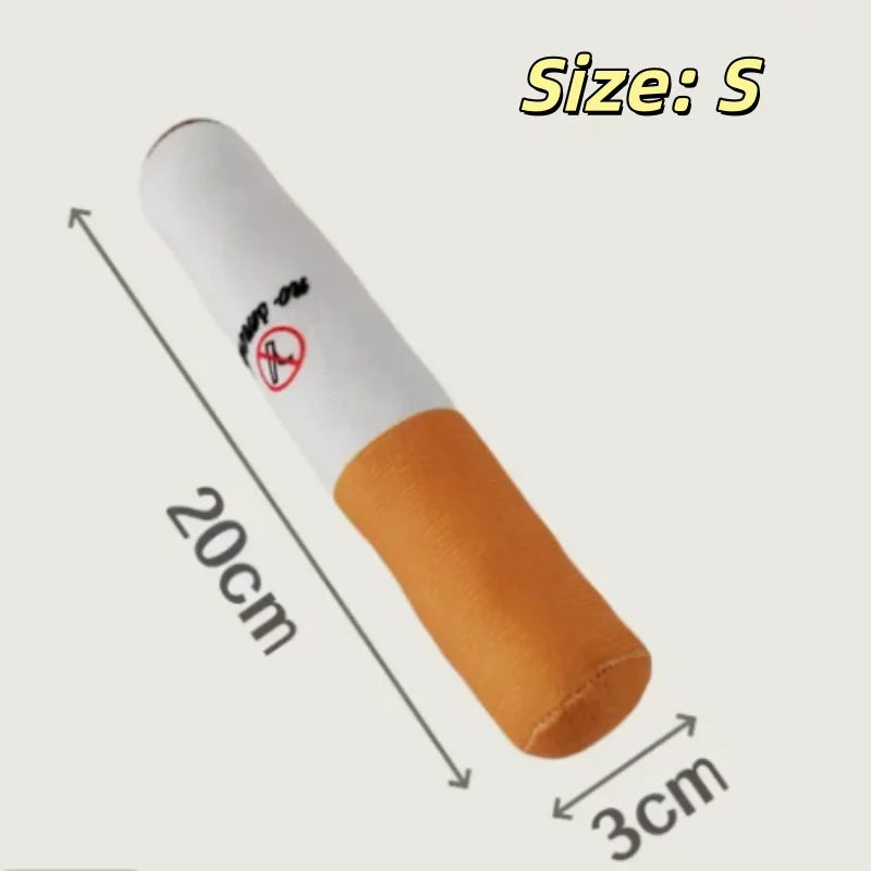Funny Pet Toys Cigar Big Smoke Plush Squeak Dog Chew Toy Interactive Molar Chew Toy Bite Resistant Fake Cigarette Dog Chew Toy