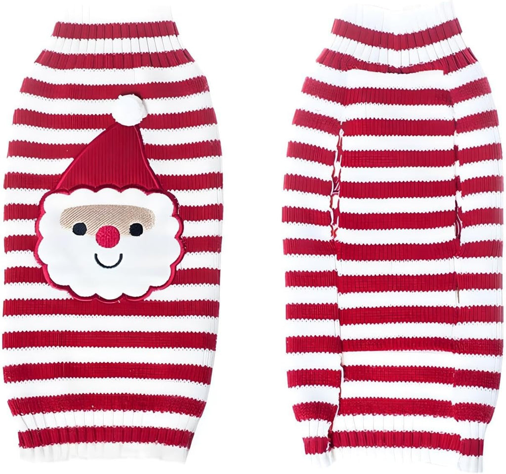 Santa Claus Pet Sweater Dog Sweaters Cold Weather Outfit for Small to Medium Sized Dogs and Cats for Christmas Day (Santa Claus, X-Large)