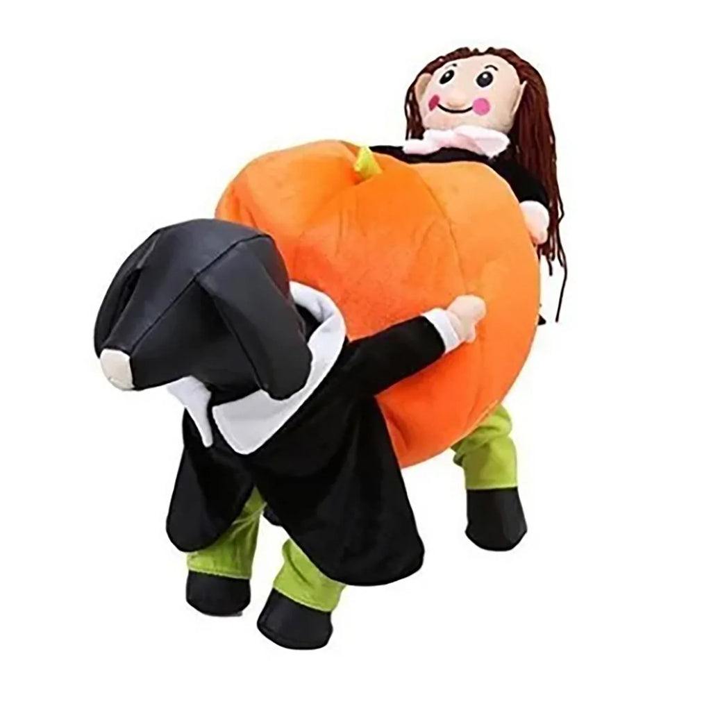TEPSMF Soft Polyester Halloween Pumpkin Witch Doll Dog Costume, Orange, Medium