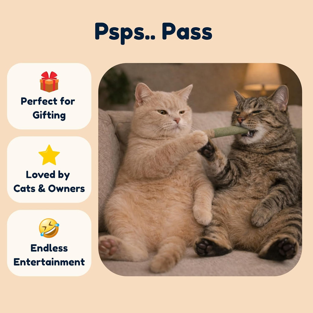 Kitty Kush Catnip Pre-Roll Toys (3-Pack) – Funny Catnip Toys for Cats – Interactive Cat Toy Set for Indoor Cats – 100% Catnip Filled