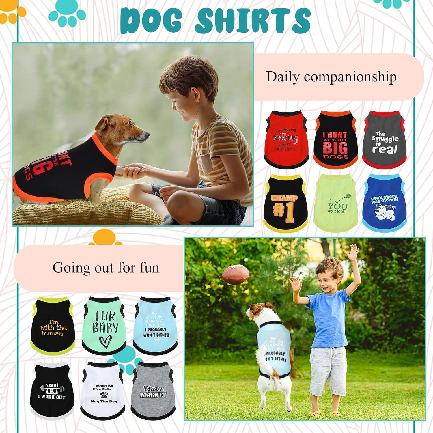 12 Pcs Dog Shirts, Summer Printed Puppy Clothes,X-Small