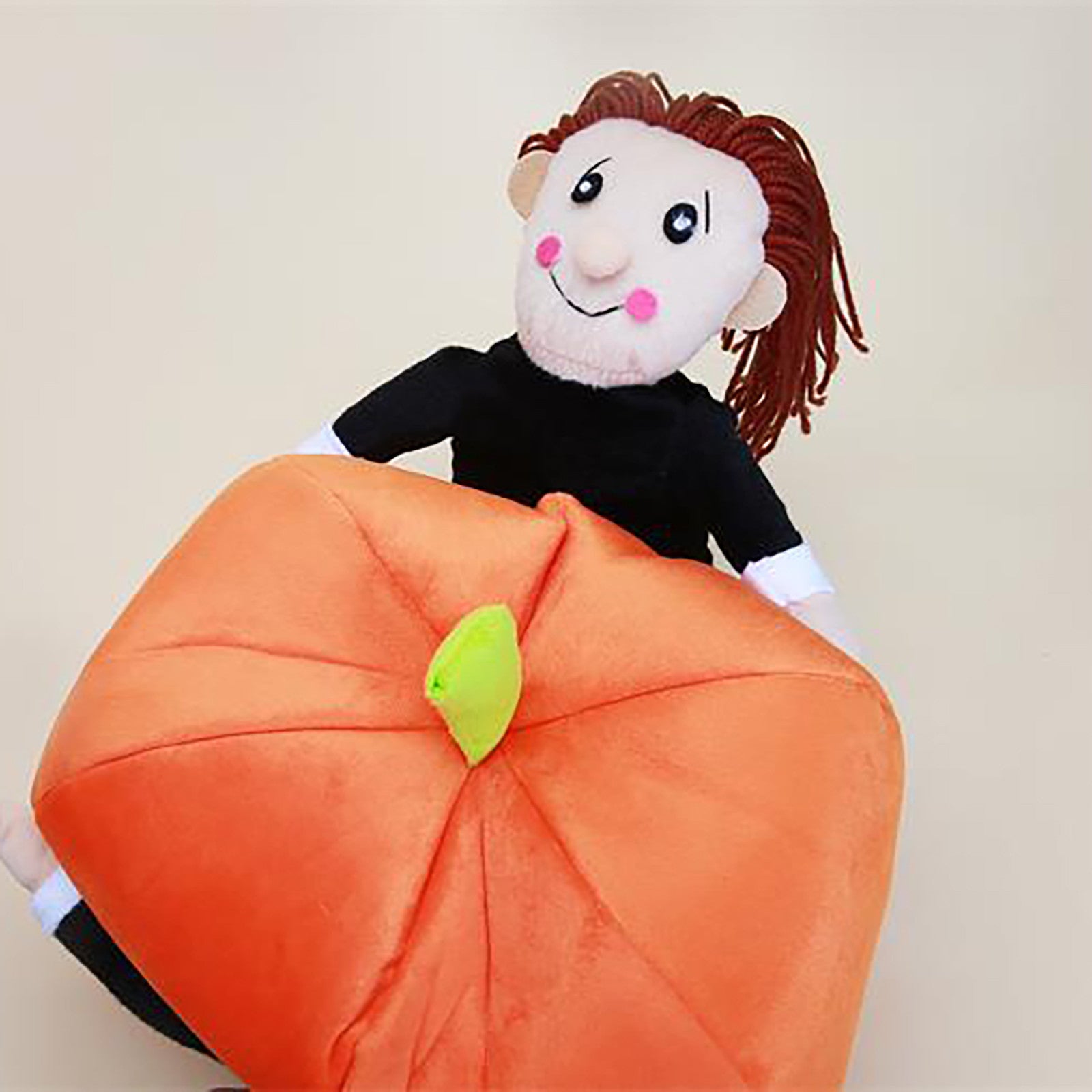 TEPSMF Soft Polyester Halloween Pumpkin Witch Doll Dog Costume, Orange, Medium