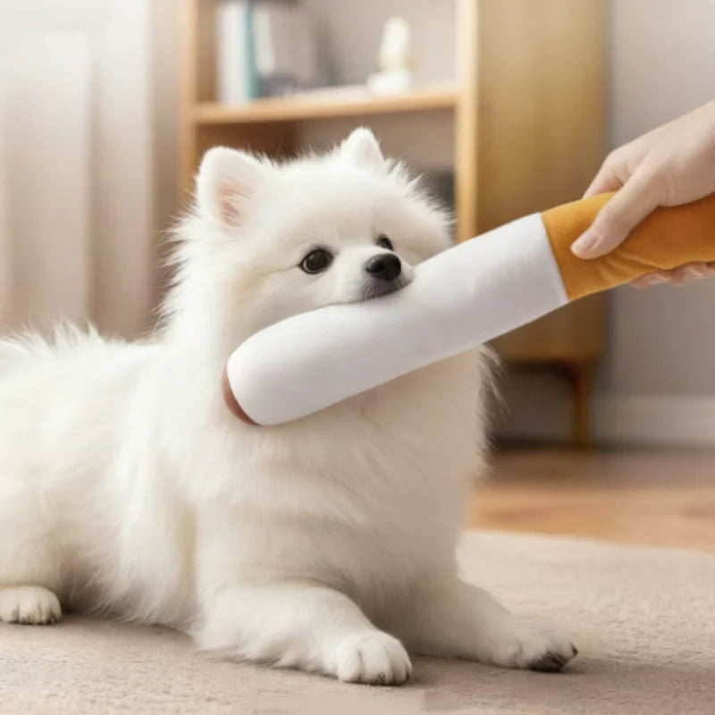 Funny Pet Toys Cigar Big Smoke Plush Squeak Dog Chew Toy Interactive Molar Chew Toy Bite Resistant Fake Cigarette Dog Chew Toy